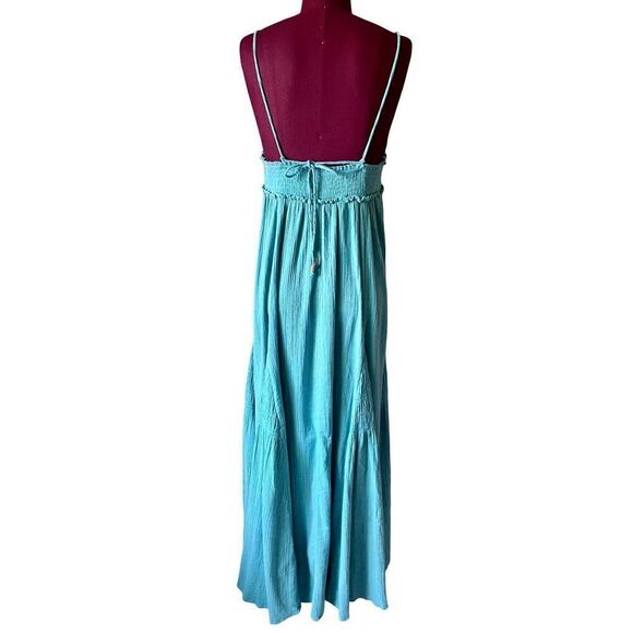 NEW Free People Blue Heat Haze Maxi Dress Size L Endless Summer Linen blend - Picture 4 of 10